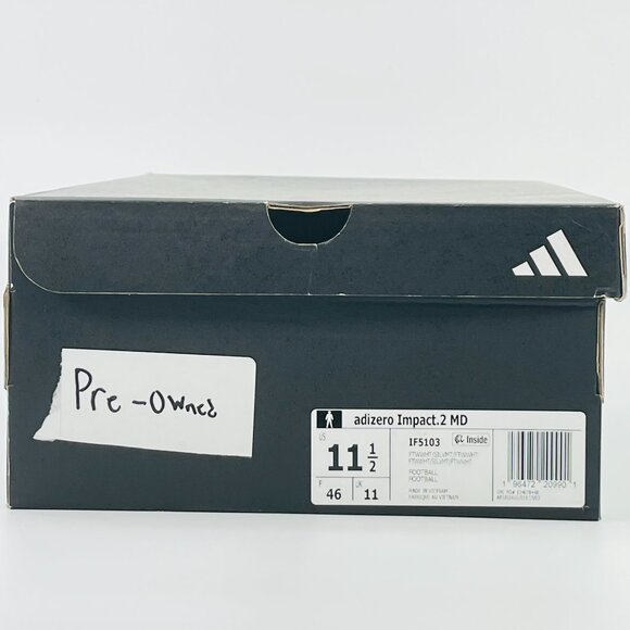 Adidas Adizero Impact.2 Molded \'White\' IF5103 Football Cleats size 11.5 READ